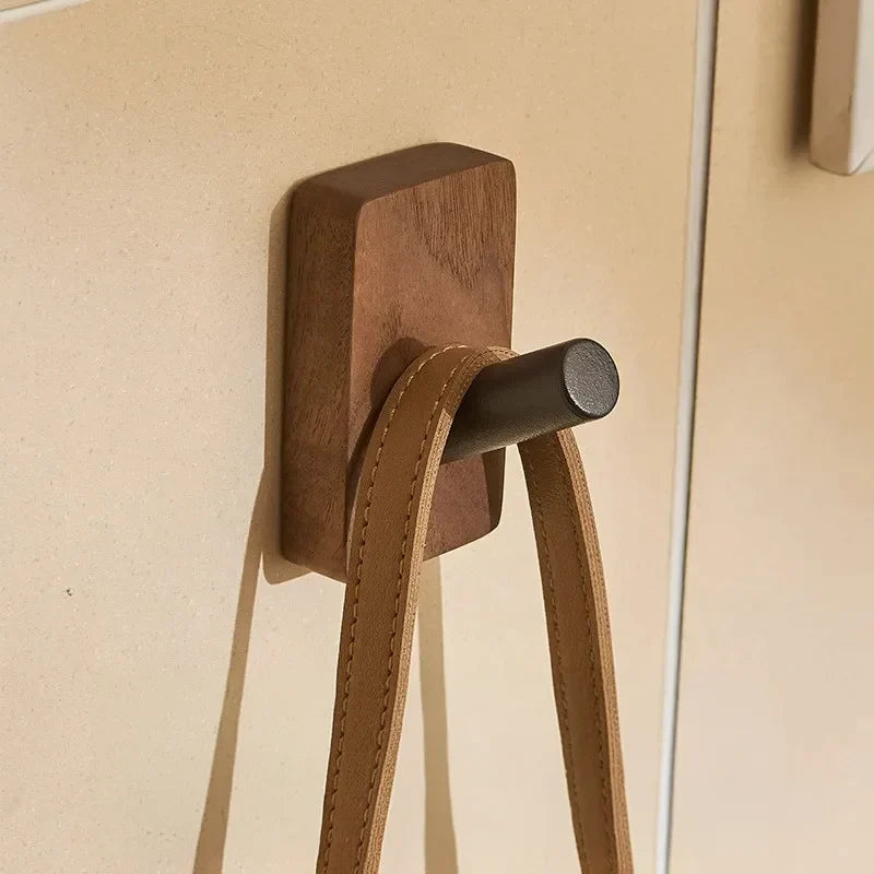 Self Adhesive Wood and Metal Wall Hook - Hanging Rack