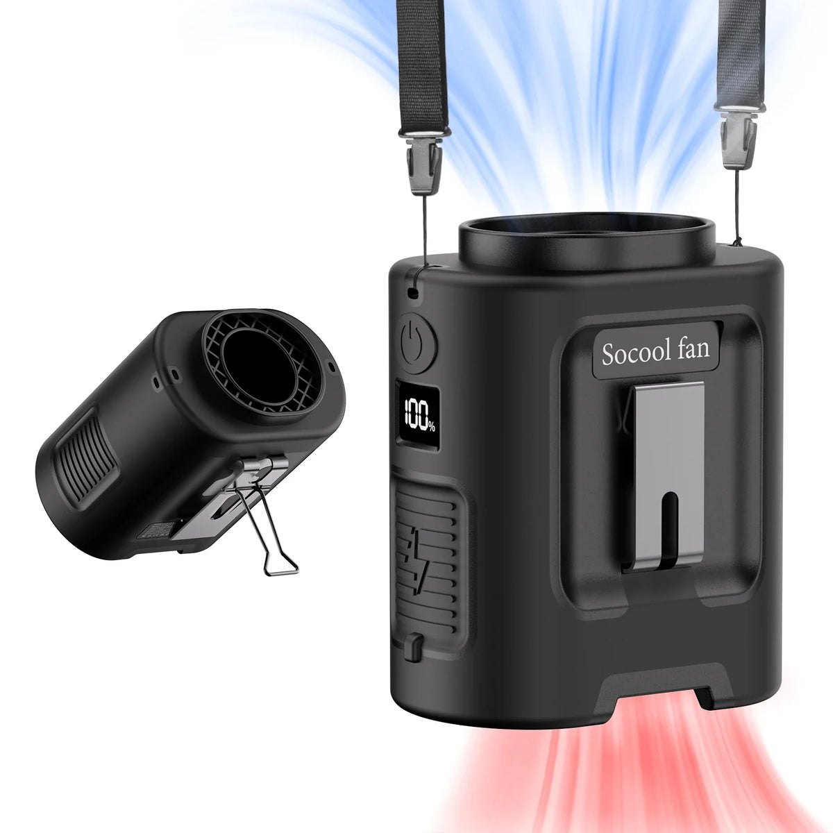 Portable Waist Fan with 5000mAh Battery and 4 Speeds