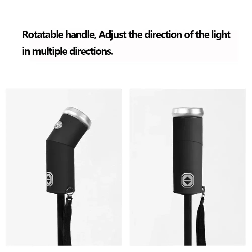 Automatic Folding Waterproof Umbrella with LED Flashlight