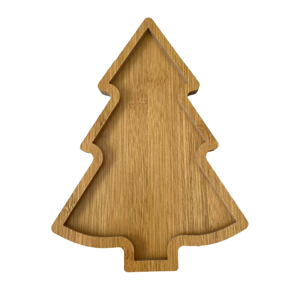 Wooden Christmas Tree Serving Board for Festive Dining