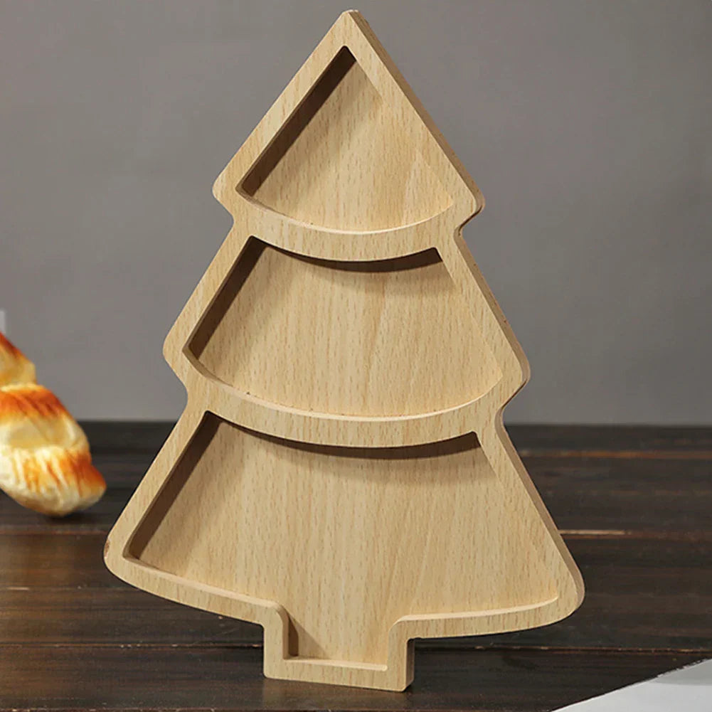Wooden Christmas Tree Serving Board for Festive Dining