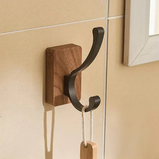 Self Adhesive Wood and Metal Wall Hook - Hanging Rack