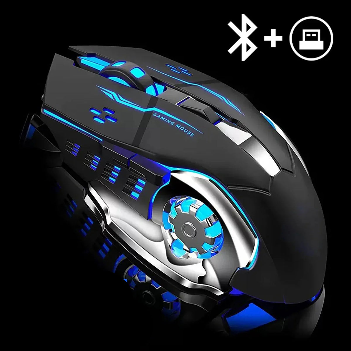 Wireless Rechargeable Gaming Mouse with Silent Backlit