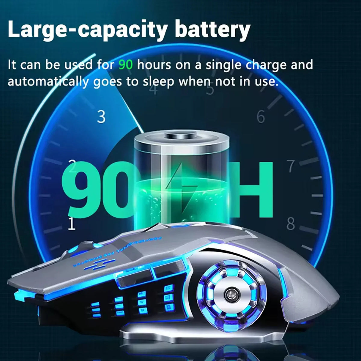 Wireless Rechargeable Gaming Mouse with Silent Backlit