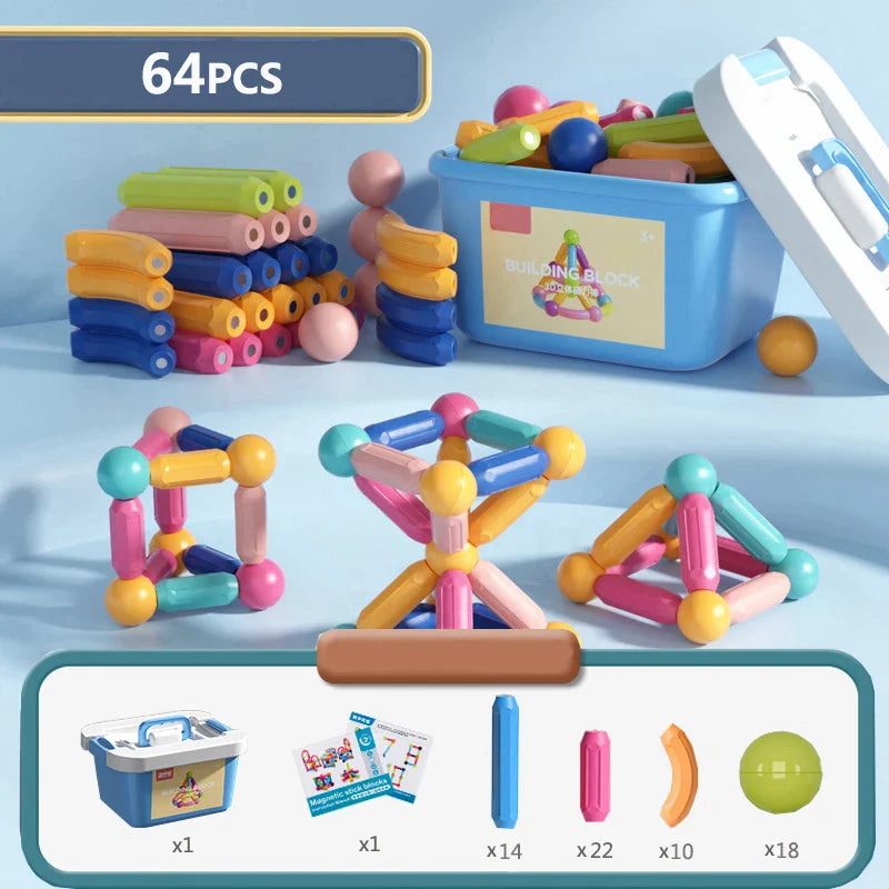Montessori Magnetic Building Blocks Set for Kids - Creative Play