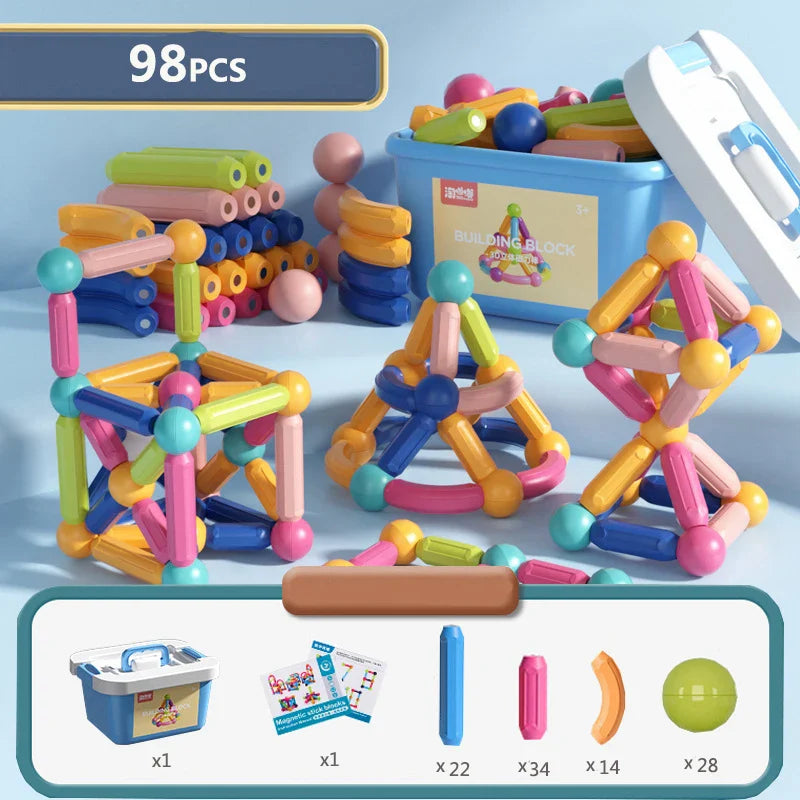 Montessori Magnetic Building Blocks Set for Kids - Creative Play