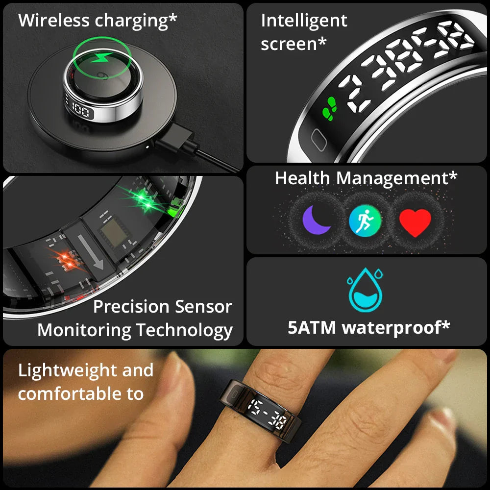 Smart Ring Health Monitor with Wireless Charging