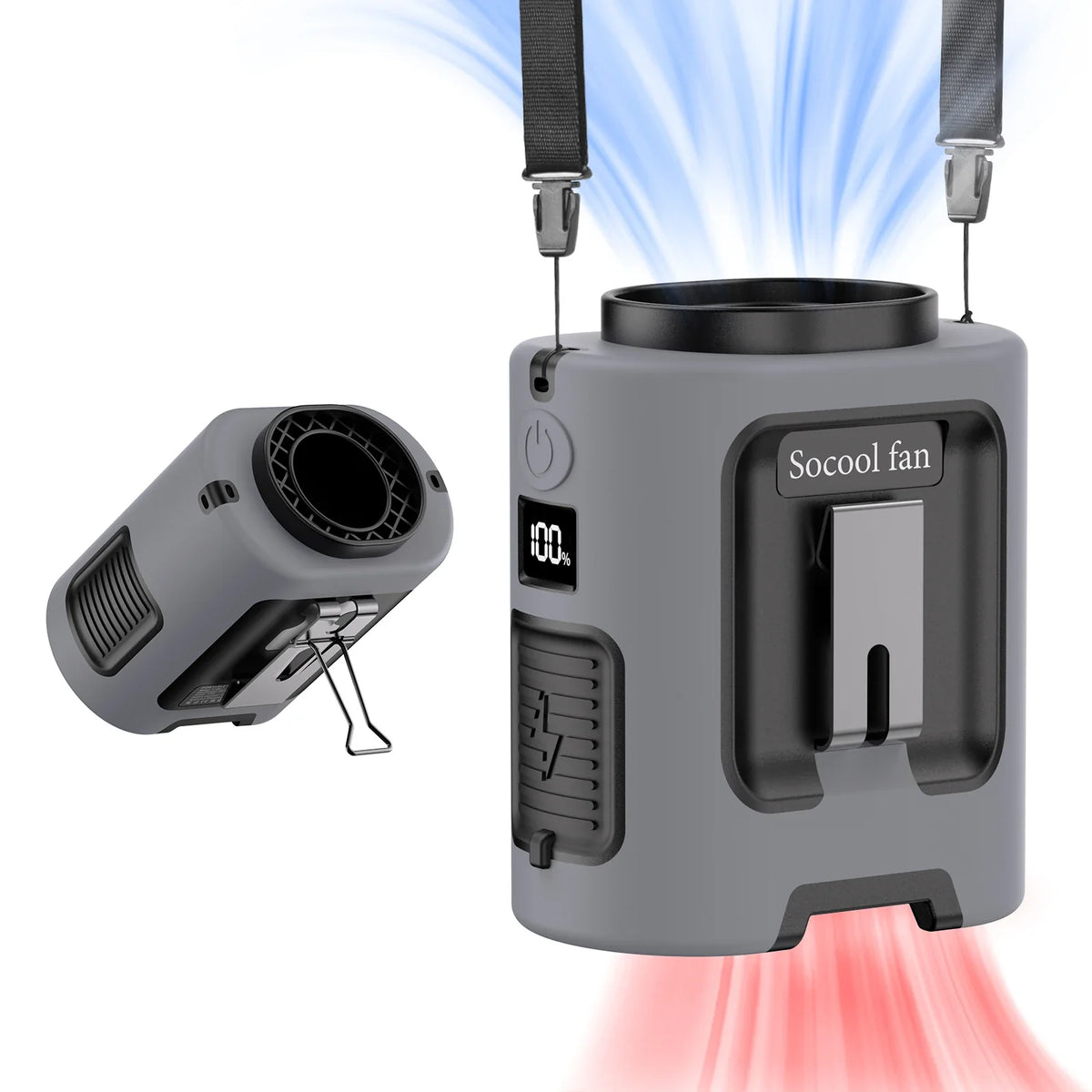 Portable Waist Fan with 5000mAh Battery and 4 Speeds