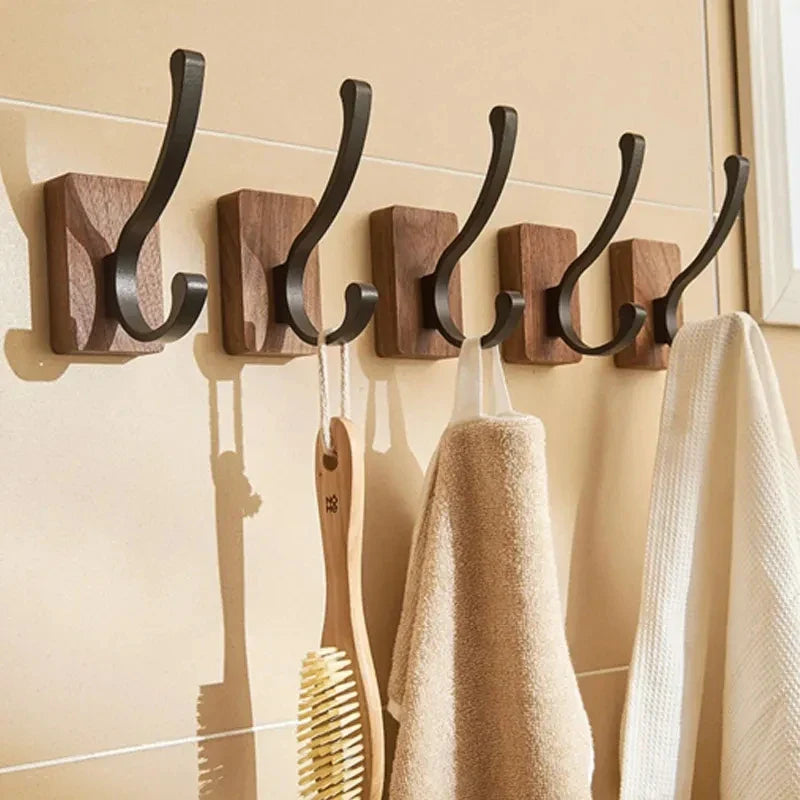 Self Adhesive Wood and Metal Wall Hook - Hanging Rack