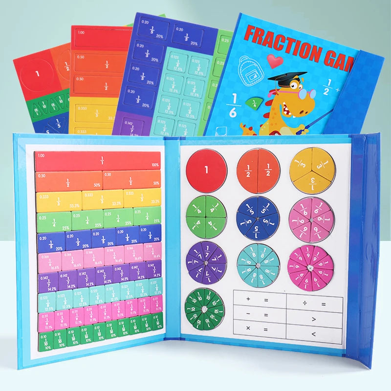 Magnetic Fractions Book - Montessori Learning for Kids