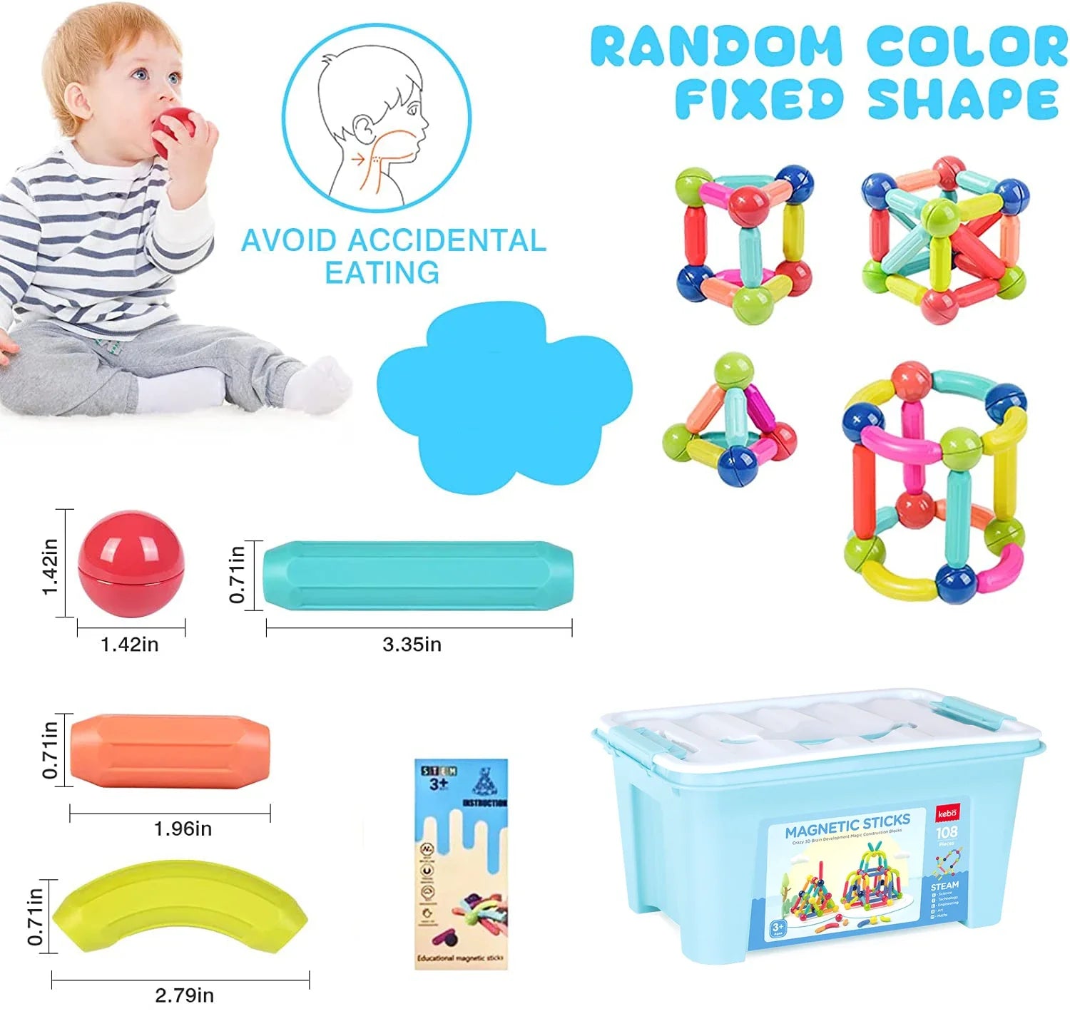 Montessori Magnetic Building Blocks Set for Kids - Creative Play
