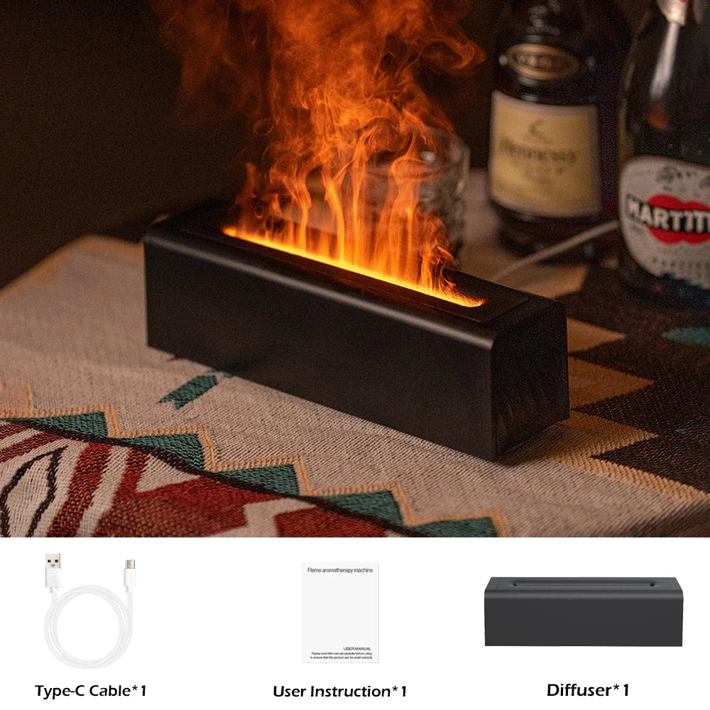 Essential Oil Diffuser with Flame and RGB Light