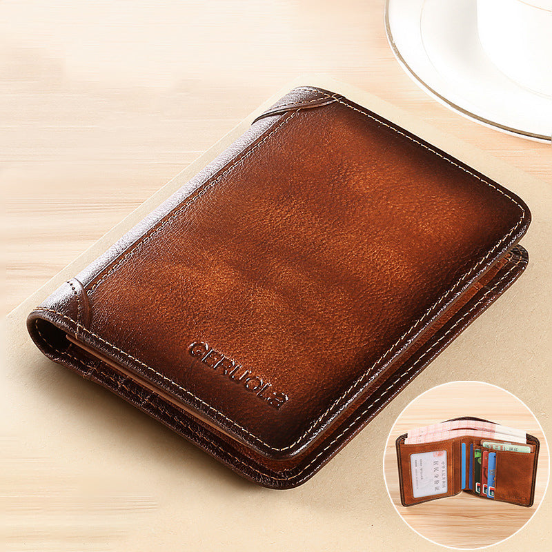 Slim RFID Blocking Leather Wallet for Men