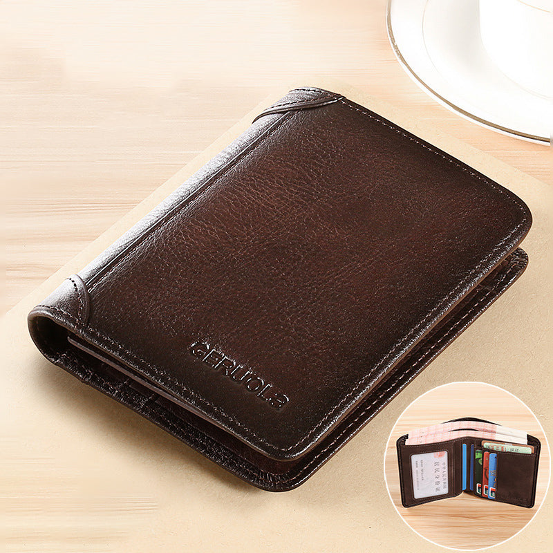 Slim RFID Blocking Leather Wallet for Men