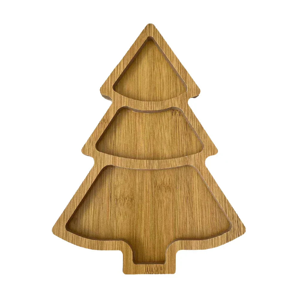 Wooden Christmas Tree Serving Board for Festive Dining