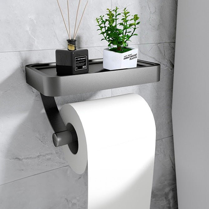 Modern Toilet Paper Holder with Wall Shelf Storage