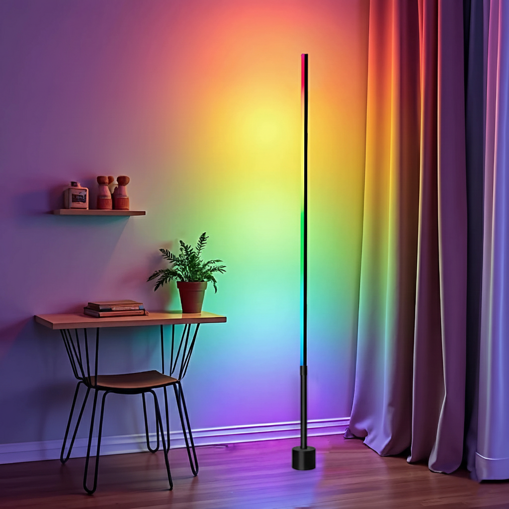 RGB LED Corner Floor Lamp for Living Room Ambient Lighting