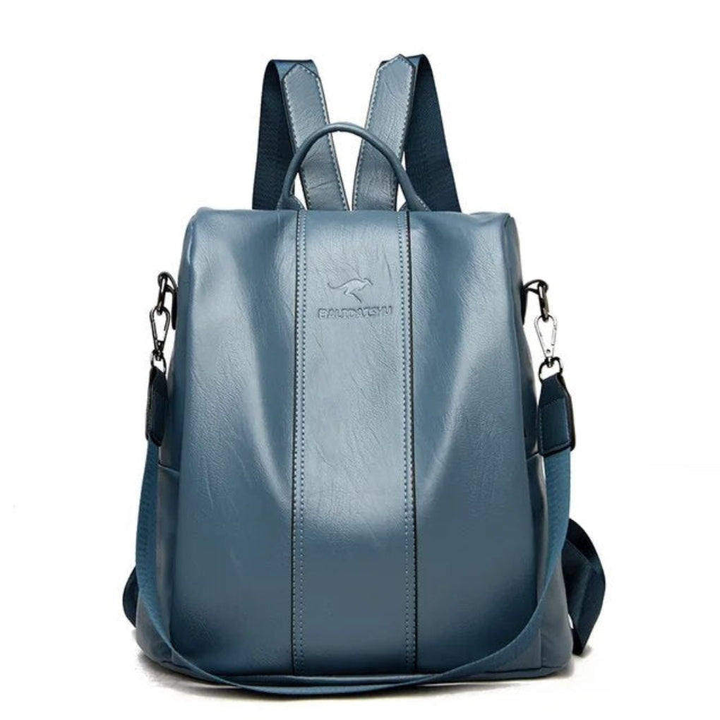 Anti Theft Leather Backpack for Women with Kangaroo Engrave