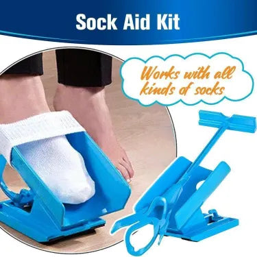 Compression Stocking Aid with Handle and Shoehorn