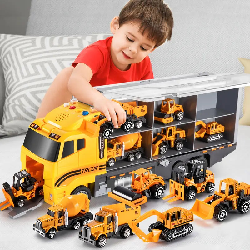 Creative Construction Toy Set with Vehicles and Tools