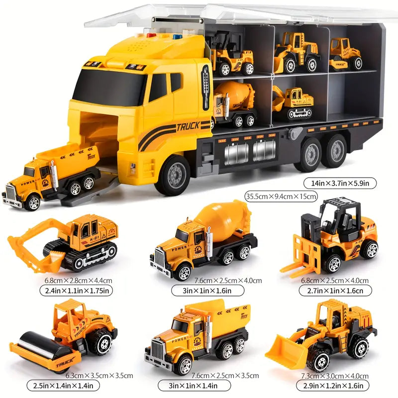 Creative Construction Toy Set with Vehicles and Tools