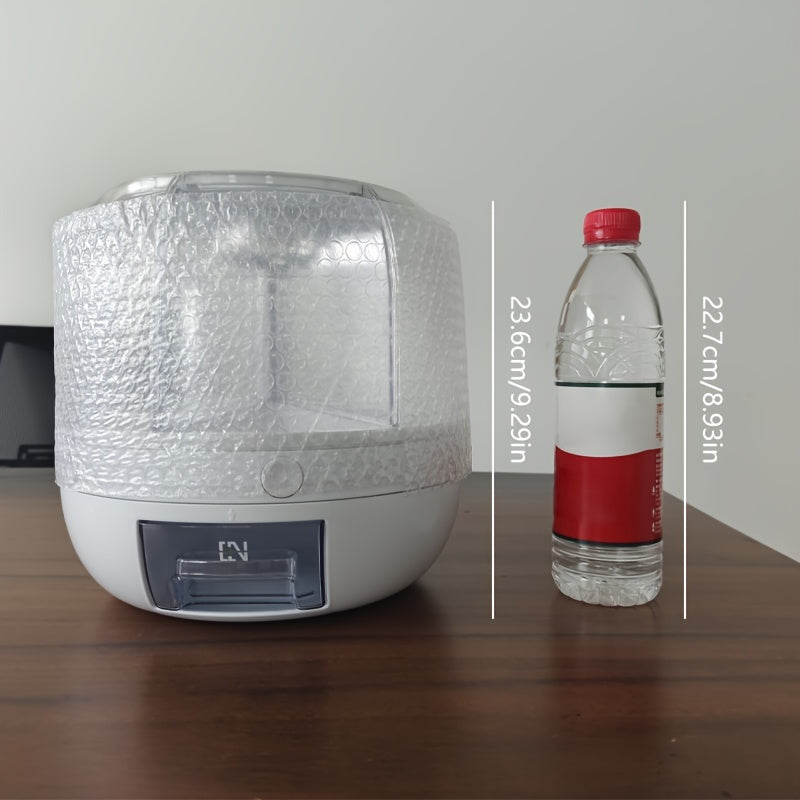 Rotating Grain Storage Container with Lid