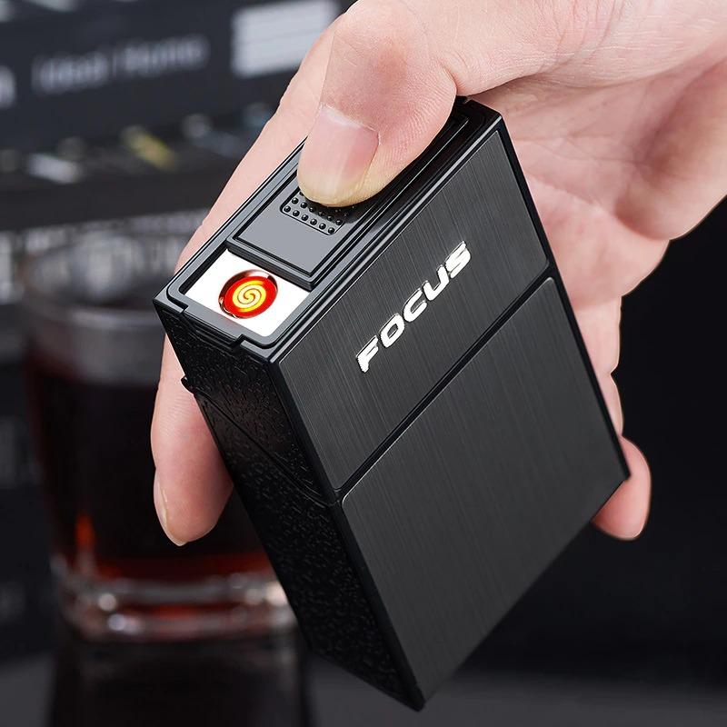 Rechargeable Coil Lighter with Integrated Cigarette Case