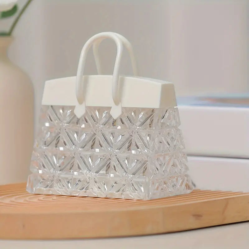 Handbag LED Table Lamp with Glass Shade for Soft Ambient