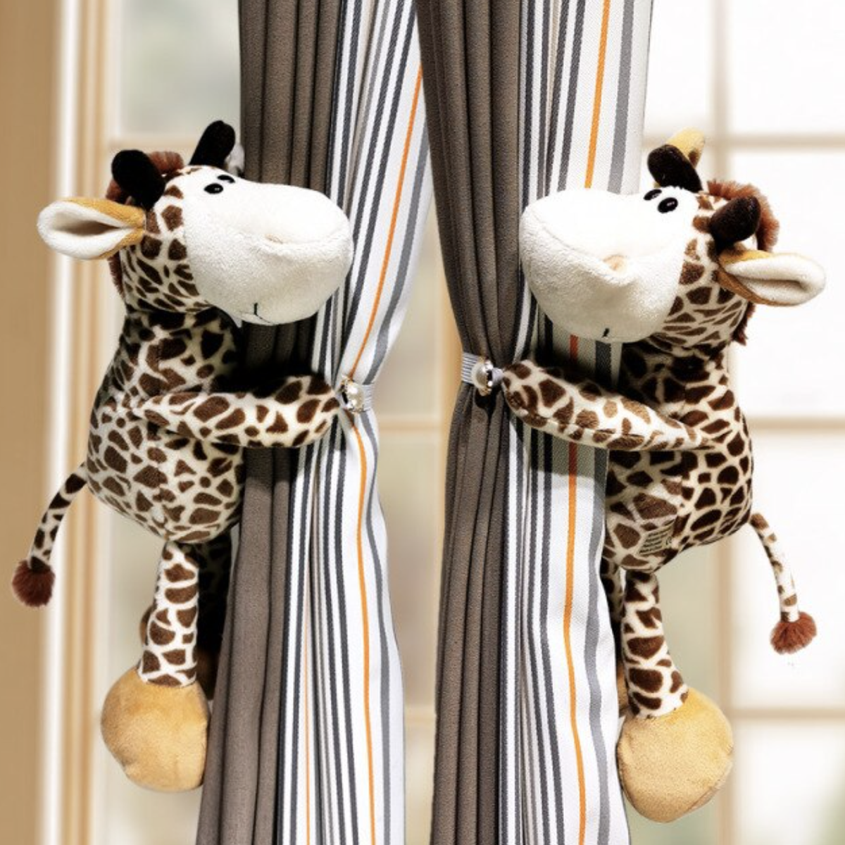Plush Animal Curtain Tiebacks for Kids Room