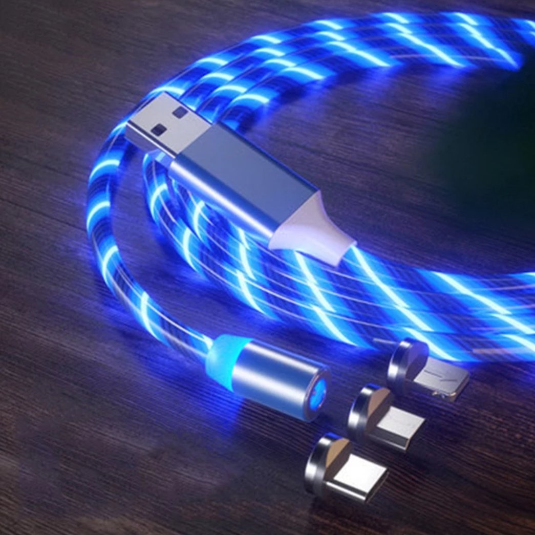 Glowing USB Charging Cable with Flowing Light Effect