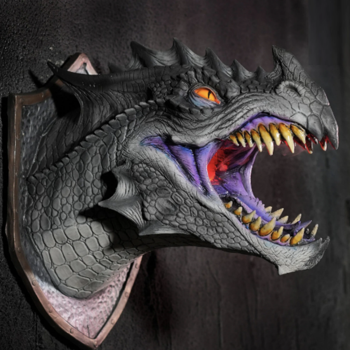 LED Dinosaur Head Wall Decor with Smoke Effect