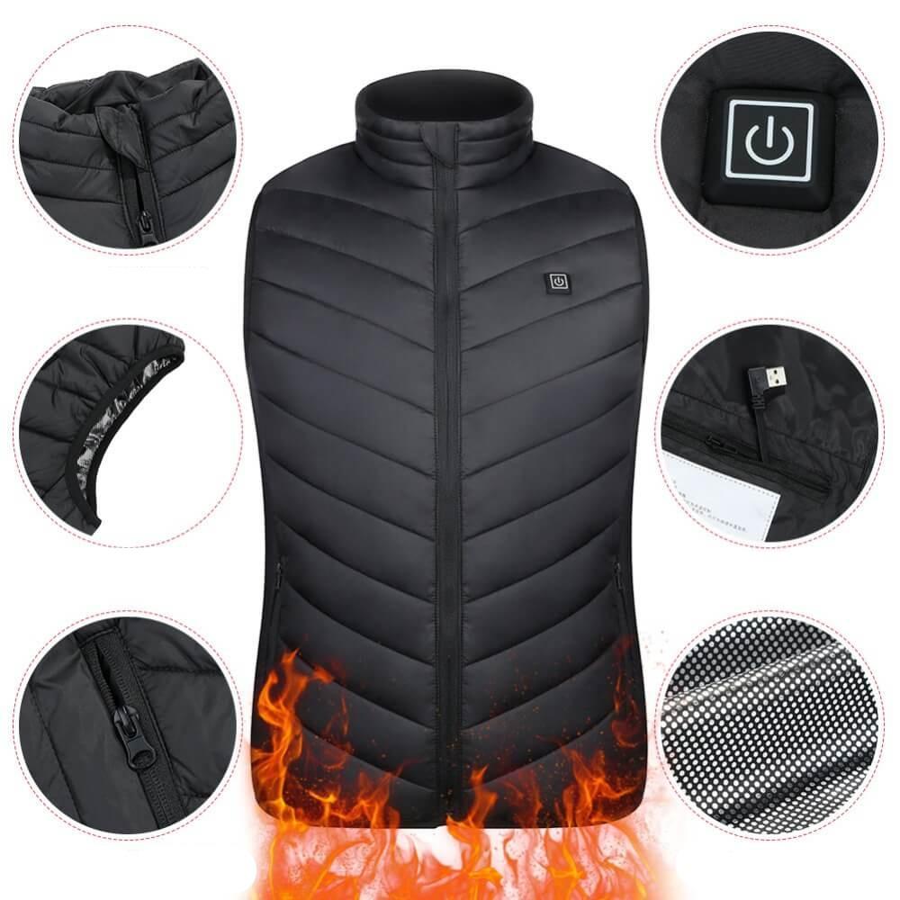 Heated Padded Vest with Adjustable Temperature Levels