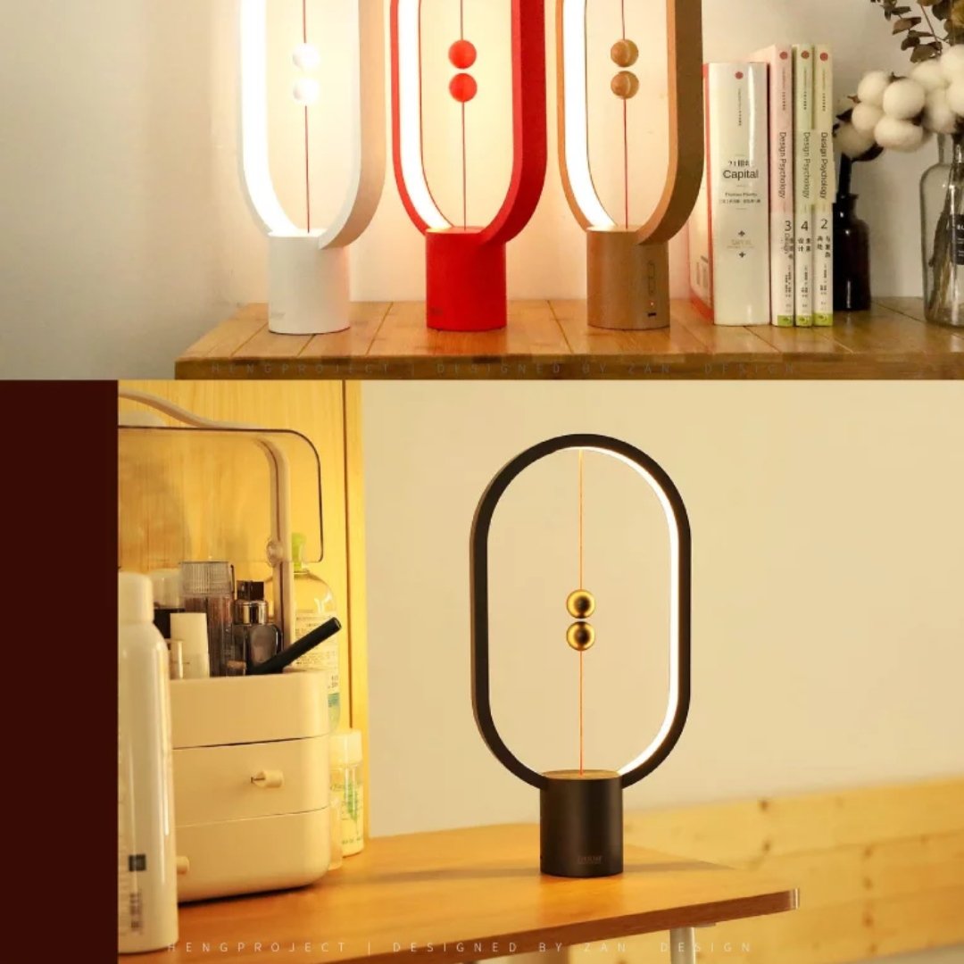 Modern Balance Table Lamp with Floating Switch Design