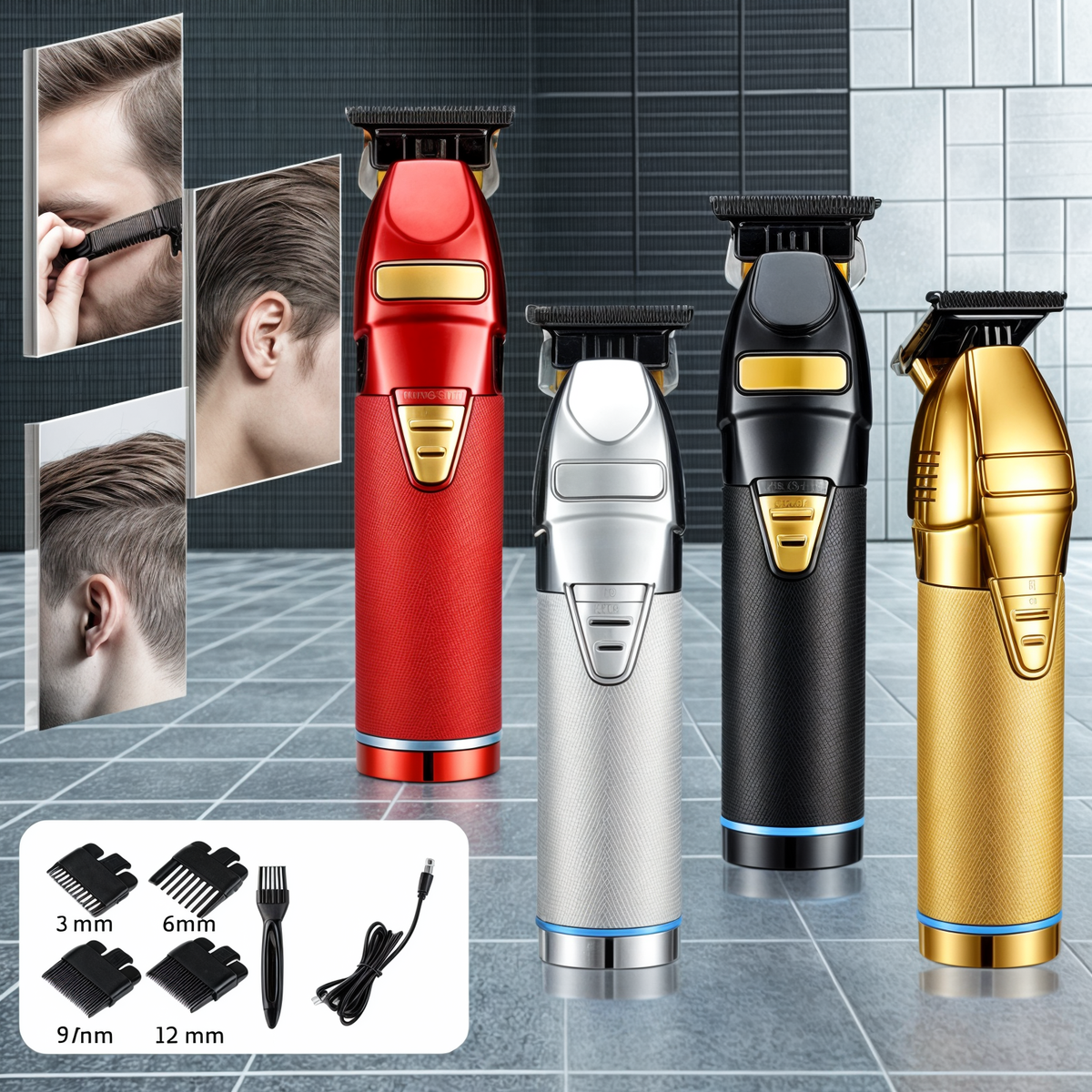 Professional Hair Clipper with Adjustable Guard Combs