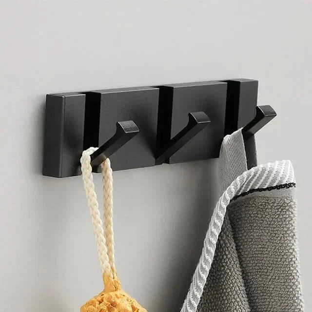 Minimalist Stainless Steel Hook Rack with Retractable Hooks