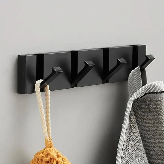 Minimalist Stainless Steel Hook Rack with Retractable Hooks