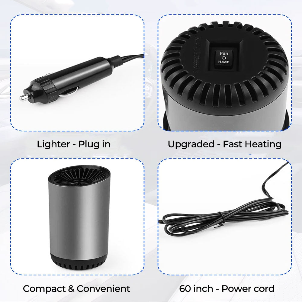 Windshield Defroster with Fast Heating and 360° Adjustment