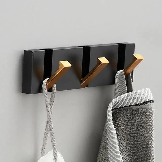 Minimalist Stainless Steel Hook Rack with Retractable Hooks
