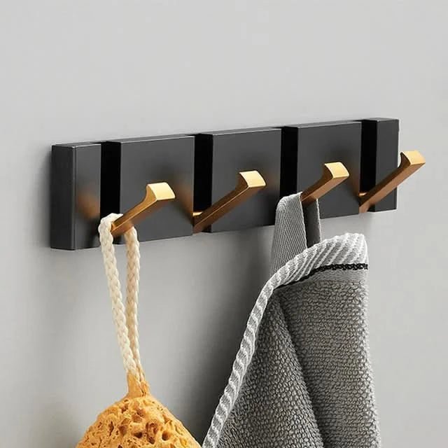 Minimalist Stainless Steel Hook Rack with Retractable Hooks