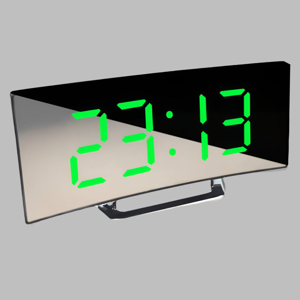 Curved LED Alarm Clock with Minimalist Design
