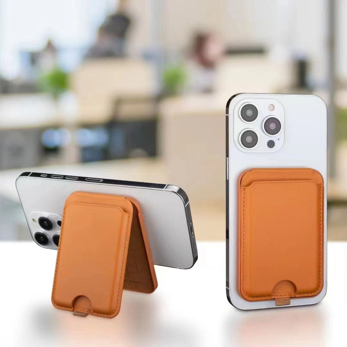 Magnetic Wallet and Phone Stand with Clip for Secure Carry
