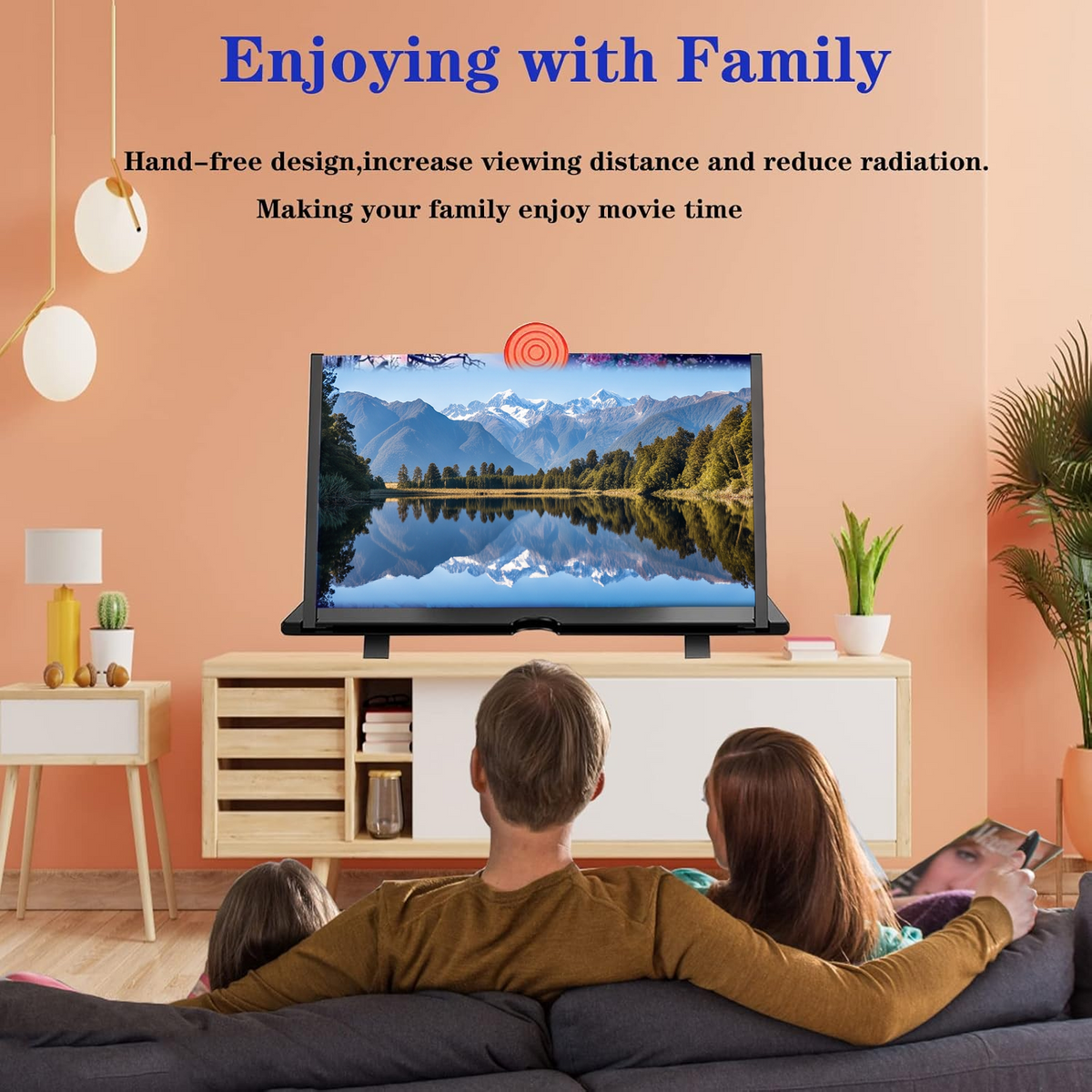 Phone screen magnifier for family movie time