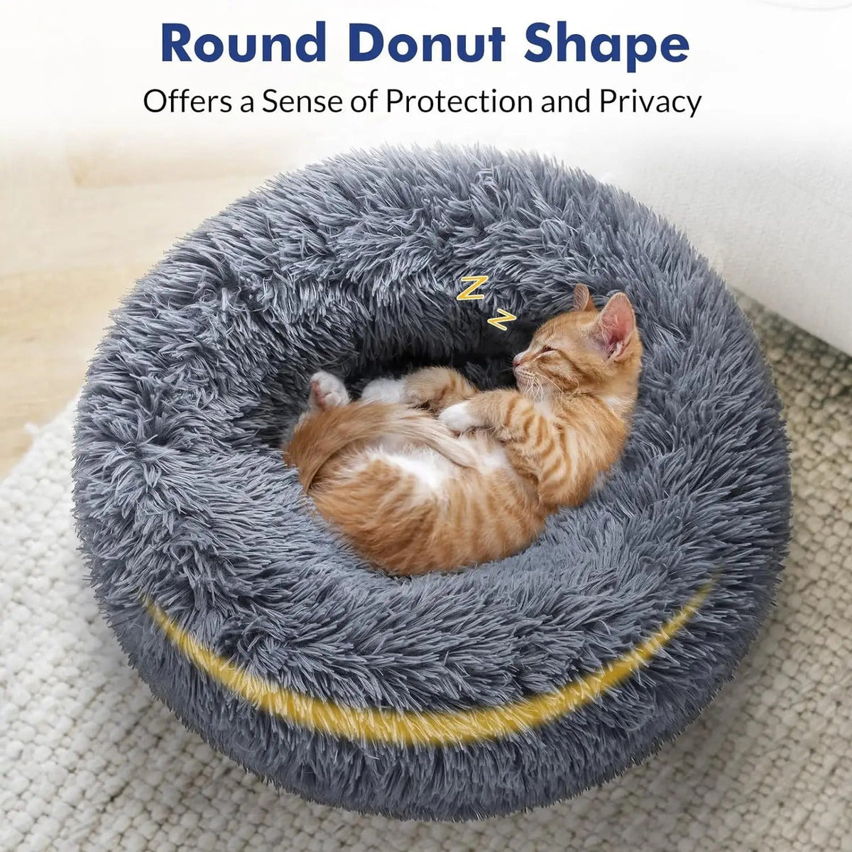 Round Donut Shape Plush Sofa Chair for Pets