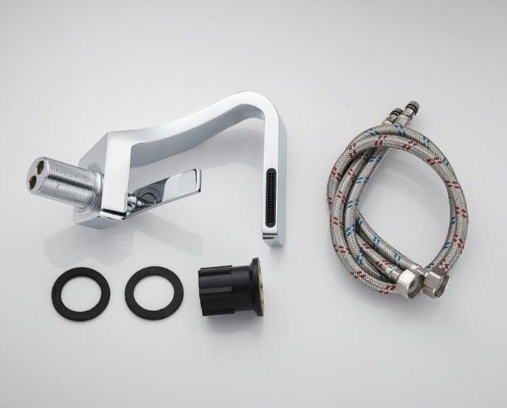 Hot and Cold Curved Faucet - Deck Mounted Waterfall
