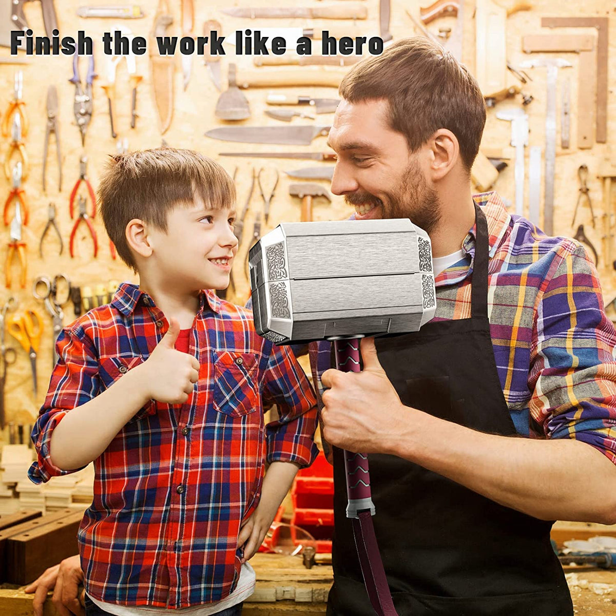 Hammer Shaped Tool Storage Box with Portable Handle