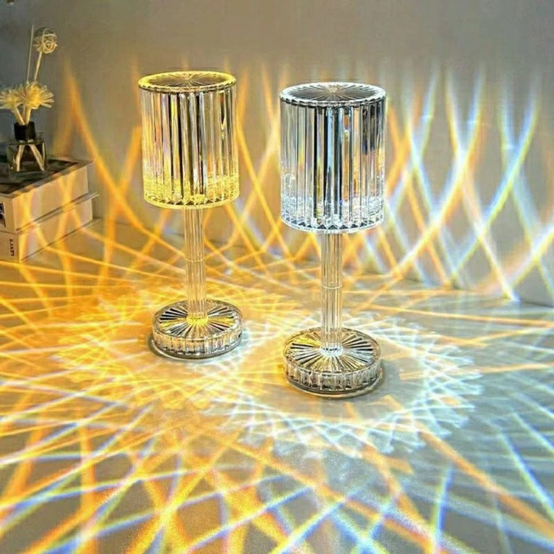 Touch Control Crystal Lamp with Dimmable Light