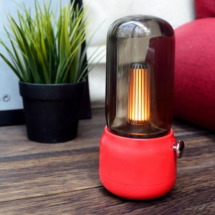 Vintage style table lamp in red
