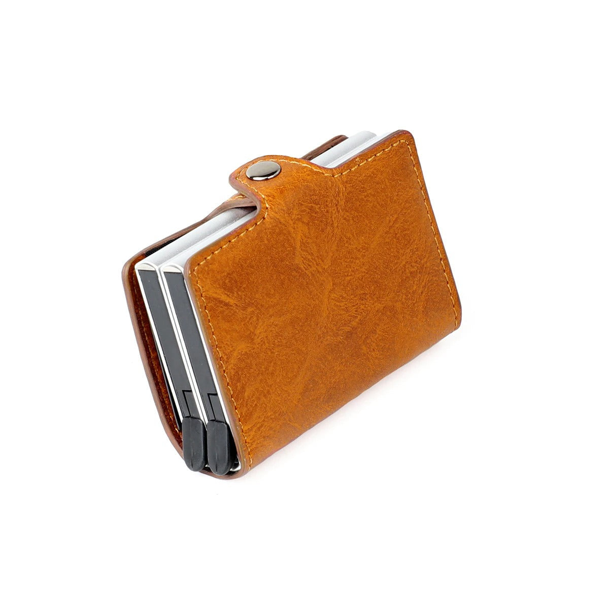 RFID Blocking Leather Wallet with Pop-Up Card Holder