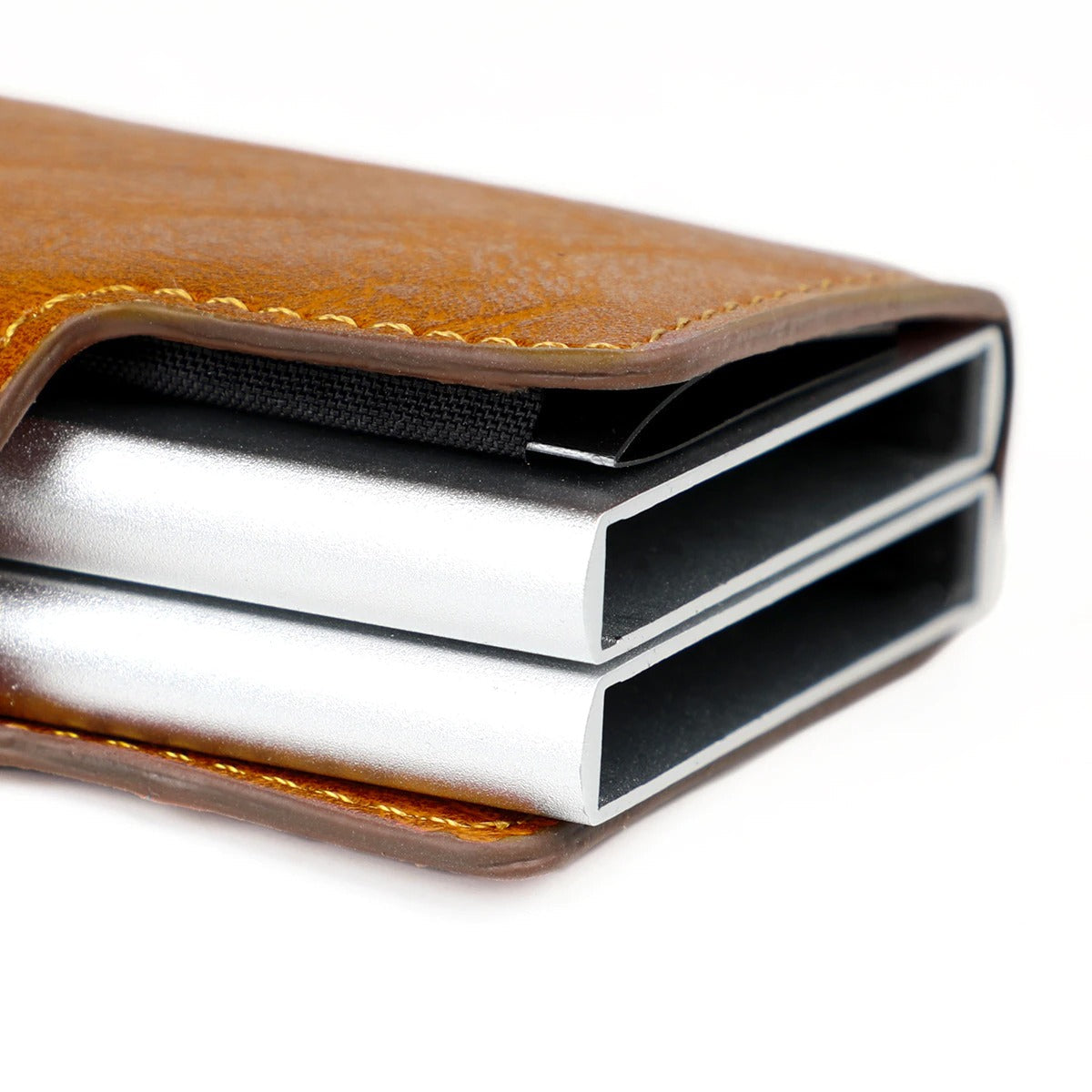 RFID Blocking Leather Wallet with Pop-Up Card Holder
