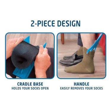 Compression Stocking Aid with Handle and Shoehorn